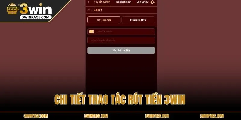 Chi tiết thao tác rút tiền 33WIN